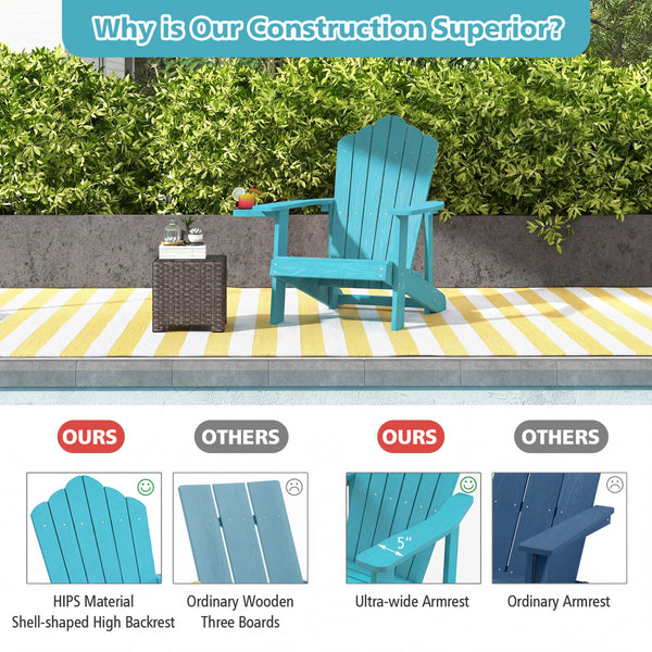 All weather and solid HIPS can last for a long time in outdoors<br>Wide seat provides comfortable sitting experience <br>Equipped with ergonomic armrests to relax your arms<br>High slanted backrest fits the curve of the human back<br>304 stainless steel s