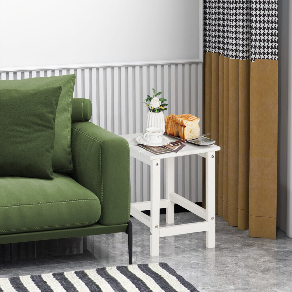 Remain its original color thanks to its sun-protective and colorfast HDPE material<br>Weather-resistant properties make this side table fit the outdoor environment<br>You can put this end table in the bathroom as well because it is waterproof<br>Endow thi