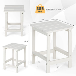 Remain its original color thanks to its sun-protective and colorfast HDPE material<br>Weather-resistant properties make this side table fit the outdoor environment<br>You can put this end table in the bathroom as well because it is waterproof<br>Endow thi