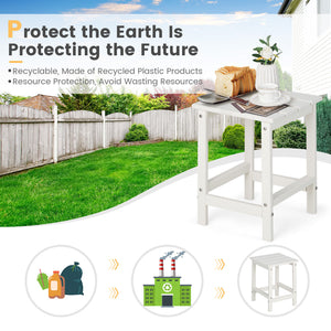 Remain its original color thanks to its sun-protective and colorfast HDPE material<br>Weather-resistant properties make this side table fit the outdoor environment<br>You can put this end table in the bathroom as well because it is waterproof<br>Endow thi
