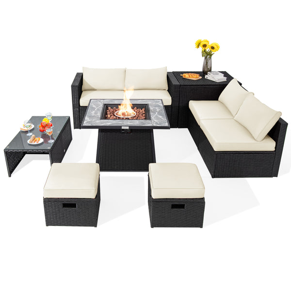 Deliver in 5 boxes  may arrive on the different days(White/Turquoise/Black)<br>Deliver in 4 boxes  may arrive on the different days(Gray/Red/Navy) <br>2 bags of screws are packed in the different boxes (1 bag of screws in the fire pit table box and anothe