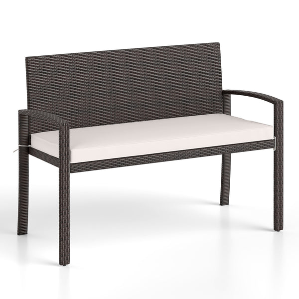 Handcrafted PE rattan for enduring sophistication<br>Enhanced comfort with included seat cushion<br>Spacious design accommodates 2 people comfortably<br>Removable cushion covers with zippers for simple cleaning<br>Cozy backrests for added relaxation and s