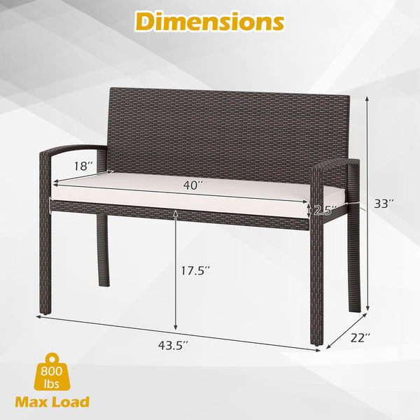 Handcrafted PE rattan for enduring sophistication<br>Enhanced comfort with included seat cushion<br>Spacious design accommodates 2 people comfortably<br>Removable cushion covers with zippers for simple cleaning<br>Cozy backrests for added relaxation and s