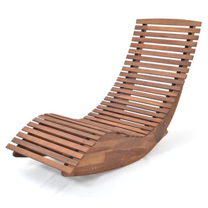 Enjoy pure relaxation by gently rocking back and forth<br>The bottom stoppers keep balance while rocking<br>High-quality acacia wood for strong stability and high durability<br>Enjoy spacious and breathable seating with widened and slatted seat<br>The hig