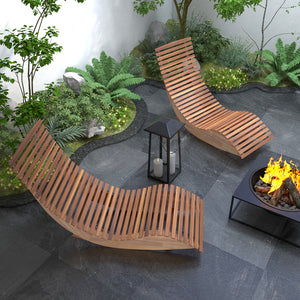 Enjoy pure relaxation by gently rocking back and forth<br>The bottom stoppers keep balance while rocking<br>High-quality acacia wood for strong stability and high durability<br>Enjoy spacious and breathable seating with widened and slatted seat<br>The hig