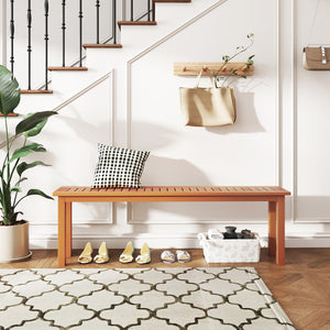 Highly resistant to wear and crack with its solid wood frame<br>Treated with teak oil to highlight and protect its natural wood grain<br>Slatted seat design improves ventilation for cooler seating<br>Strong connection and linking structure for higher stab