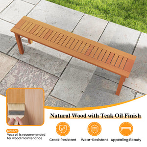 Highly resistant to wear and crack with its solid wood frame<br>Treated with teak oil to highlight and protect its natural wood grain<br>Slatted seat design improves ventilation for cooler seating<br>Strong connection and linking structure for higher stab