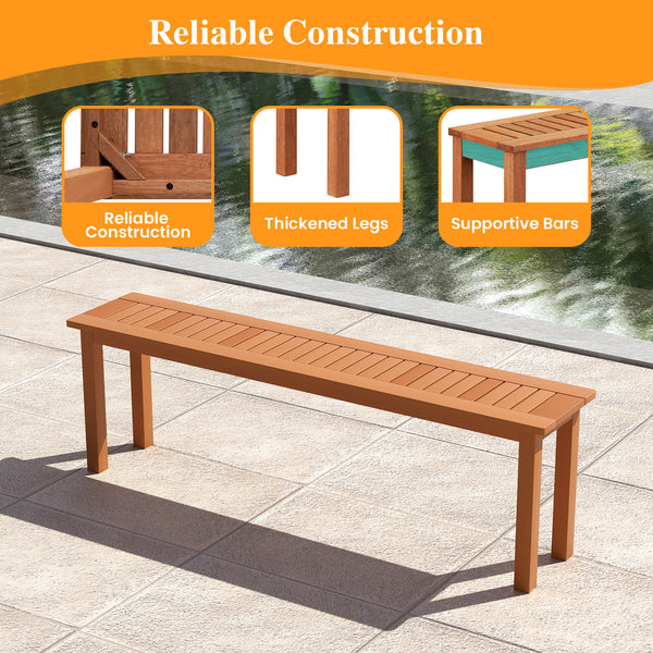 Highly resistant to wear and crack with its solid wood frame<br>Treated with teak oil to highlight and protect its natural wood grain<br>Slatted seat design improves ventilation for cooler seating<br>Strong connection and linking structure for higher stab