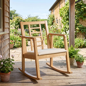 Reinforced under-seat support for additional stability<br>Quiet and gentle motion for ultimate relaxation with smooth rocking<br>The sturdy base ensures a stable and balanced rocking experience<br>Solid rubber wood brings long-lasting stability and high w