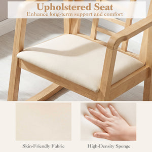 Reinforced under-seat support for additional stability<br>Quiet and gentle motion for ultimate relaxation with smooth rocking<br>The sturdy base ensures a stable and balanced rocking experience<br>Solid rubber wood brings long-lasting stability and high w