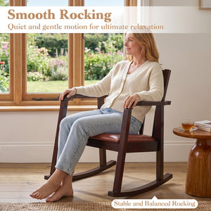 Reinforced under-seat support for additional stability<br>Quiet and gentle motion for ultimate relaxation with smooth rocking<br>The sturdy base ensures a stable and balanced rocking experience<br>Solid rubber wood brings long-lasting stability and high w
