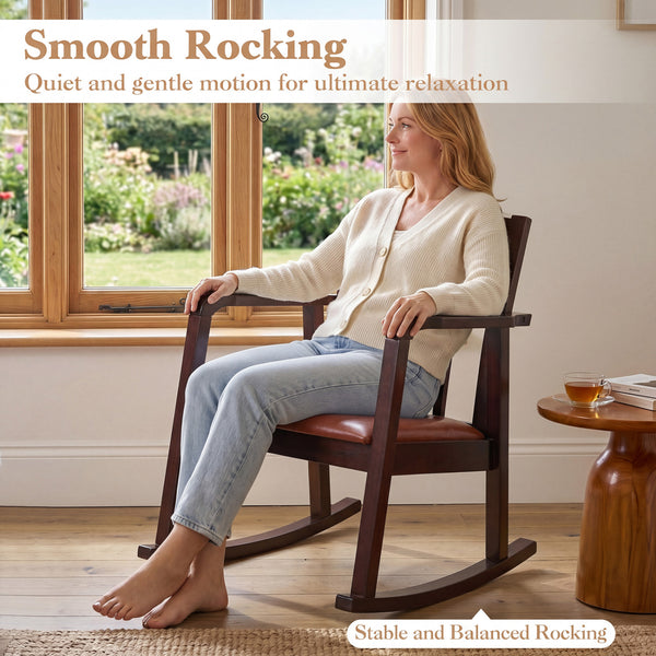 Reinforced under-seat support for additional stability<br>Quiet and gentle motion for ultimate relaxation with smooth rocking<br>The sturdy base ensures a stable and balanced rocking experience<br>Solid rubber wood brings long-lasting stability and high w