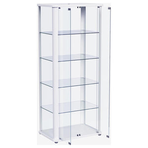 Aero - 5-Shelf Display Curio Cabinet With LED Lighting - White