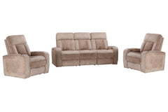Spice up your movie nights with the Equinox Sofa Group. Consisting of the coordinating Equinox Power Sofa, Power Console Loveseat, and Power Recliner, each piece in the group features teddy-bear-soft fabric that is perfect for snuggling! All power seats a
