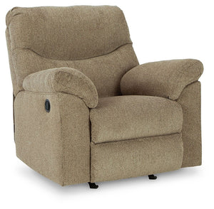 Sincere in its styling, this rocker recliner invites a relaxed sensibility into your space. Its neutral upholstery has a universal appeal, with pull-tab reclining making it easy to kick back in comfort. Providing high-quality functionality at an affordabl