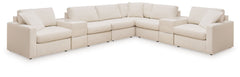 Looking cool and contemporary is great. But when it comes down to it, youâ€™re all about low-maintenance lounging. With the performance fabric on this sectional with console, cleaning spills is a breeze. Its customizable modular design caters to your ever