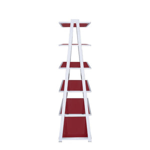Coleen - Bookshelf - Red High Gloss & Chrome