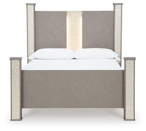 Surancha - Gray - Queen Poster Bed