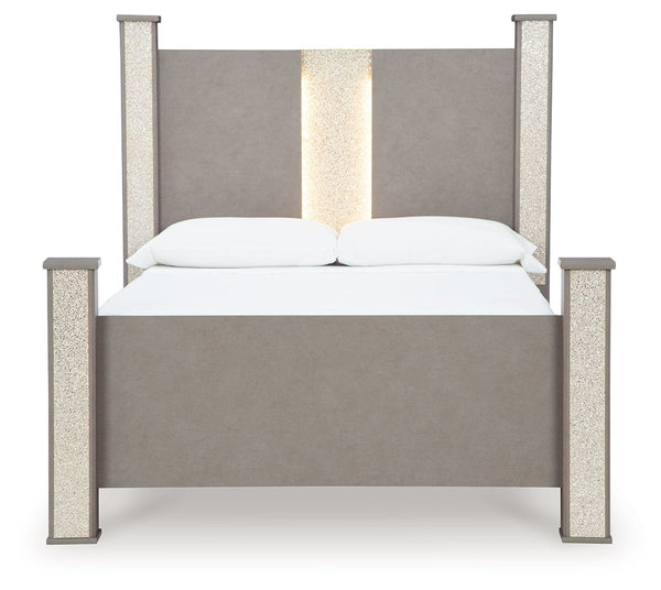 Surancha - Gray - Queen Poster Bed