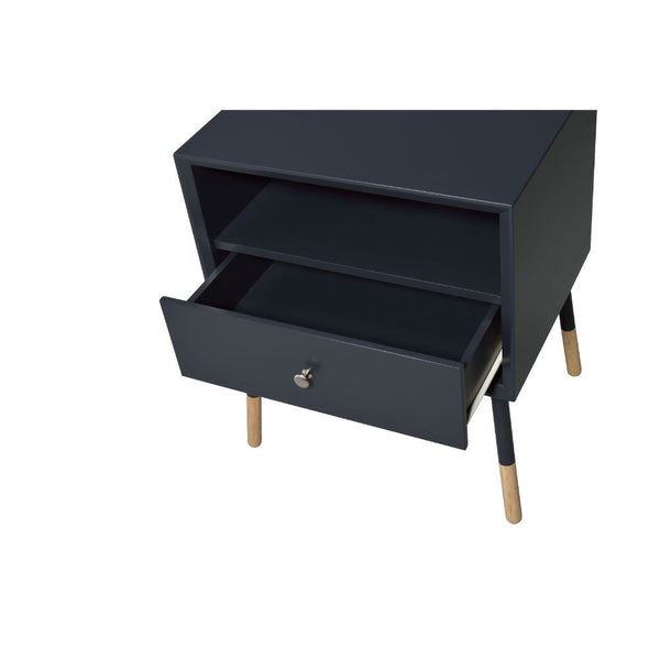  or bedroom. With its open storage compartment and bottom pull out drawer