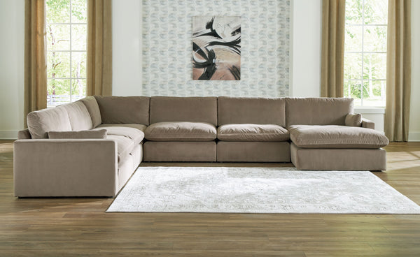 Sophie - Cocoa - 6-Piece Sectional With Raf Corner Chaise
