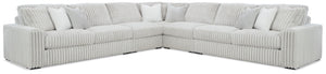 Donâ€™t want to sacrifice standout style for majorly cozy seating? This sectional pairs bold character with sink-in comfort. Its retro-cool jumbo cord over feather-blend cushions creates a luxuriously soft lounging experience. With this sectional, you can