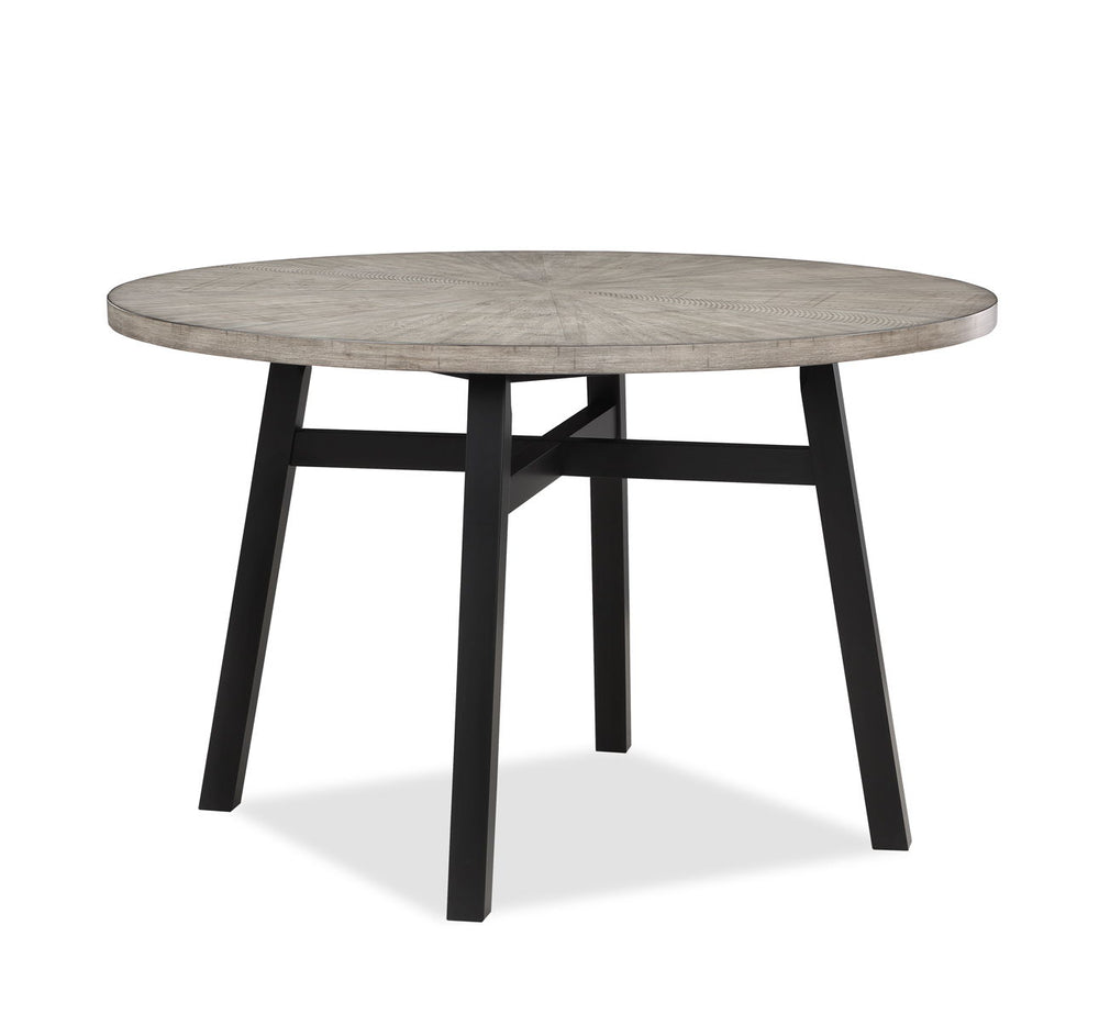Create a warm and inviting dining space with this stylish and modern dining group, designed for both comfort and functionality. The round table features a beautifully crafted woodgrain top with a sawtooth detail, offering a timeless look that complements 