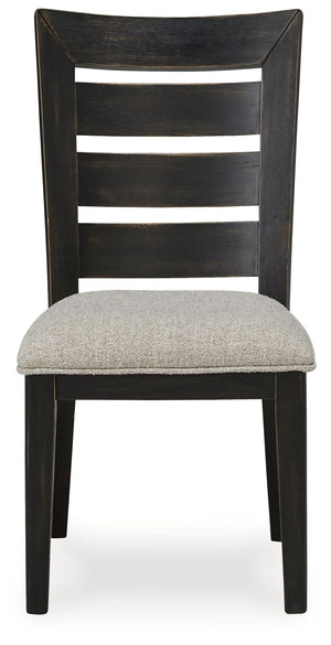 Galliden - Black - Dining Upholstered Ladderback Side Chair (Set of 2)