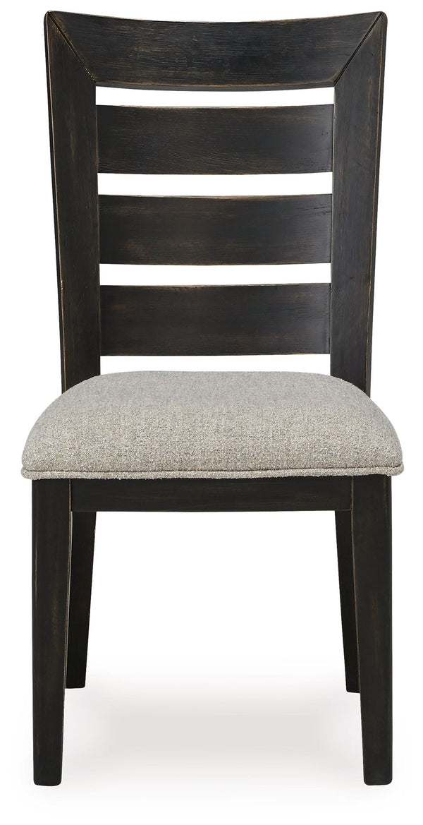 Galliden - Black - Dining Upholstered Ladderback Side Chair (Set of 2)