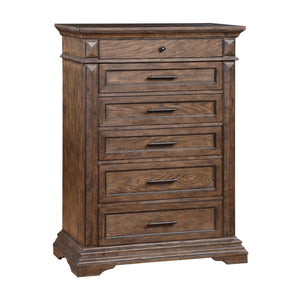 Discover the Mar Vista 6 Drawer Chest, a testament to craftsmanship and timeless design. Constructed with solid Rubberwood and Oak veneers, this chest promises durability and a robust presence in any room. The rich walnut finish, achieved through meticulo