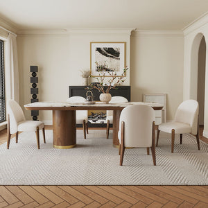 Willene - Dining Table With Ceramic Top - Walnut Finish