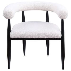 Dunmore - Boucle Upholstered Dining Arm Chair (Set of 2) - Cream