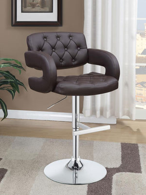 Brandi - Adjustable Bar Stool - Chrome And Brown
