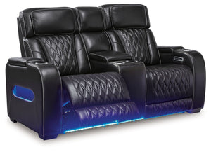 Boyington - Black - Power Reclining Loveseat with Console/ Adj Headrest