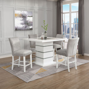 Elizaveta - Counter Height Table - Gray Velvet