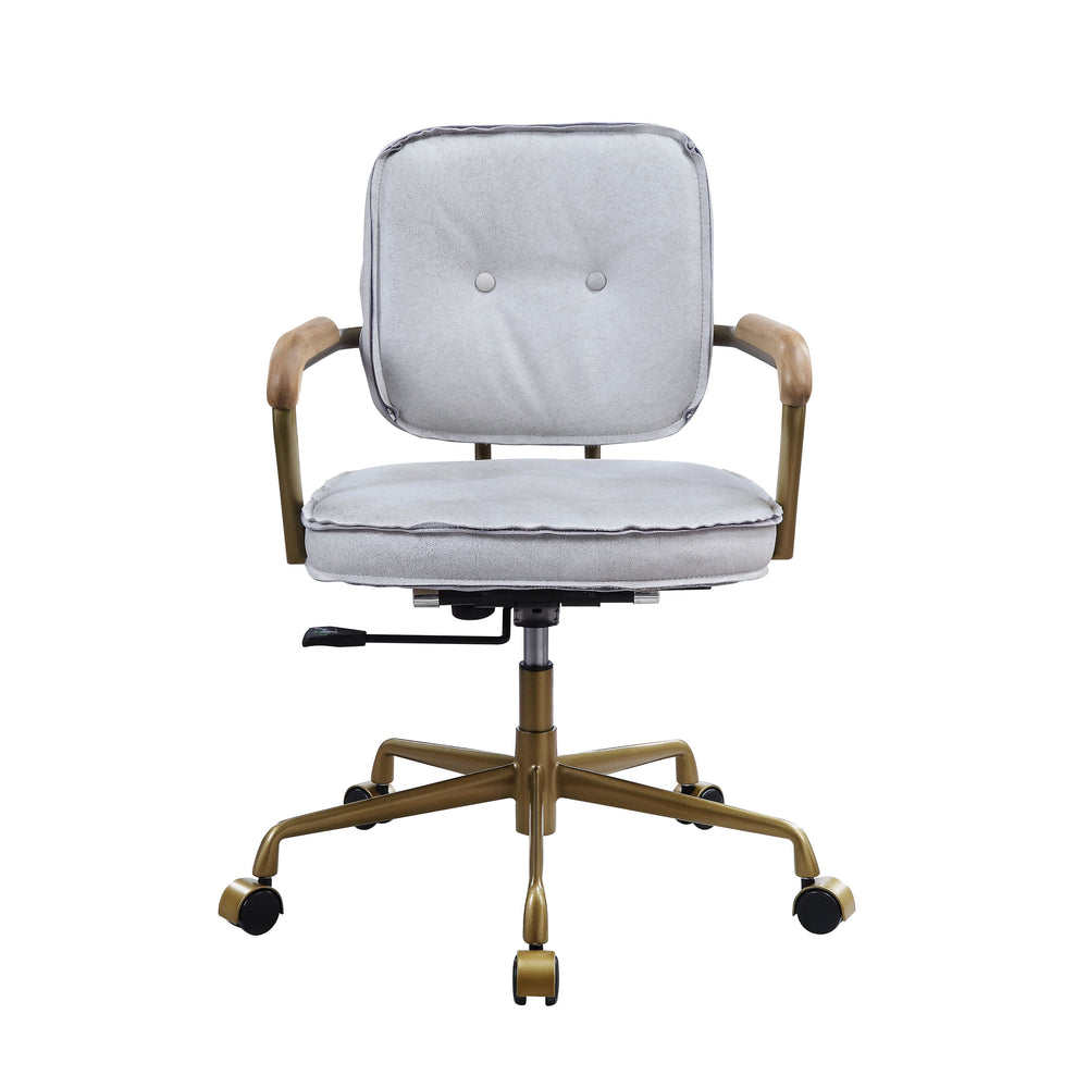 Swivel Office Chair(360 Degree) Adjustable Seat Height Wheels Included5-Star Base w/CastersTop Grain LeatherUpholstered Seat and Back Cushion<br/><br/><b>Product Features</b><ul><li>wivel Office Chair(360 Degree)â€§ Adjustable Seat Heightâ€§ Wheels Includ