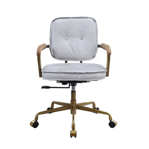 Swivel Office Chair(360 Degree) Adjustable Seat Height Wheels Included5-Star Base w/CastersTop Grain LeatherUpholstered Seat and Back Cushion<br/><br/><b>Product Features</b><ul><li>wivel Office Chair(360 Degree)â€§ Adjustable Seat Heightâ€§ Wheels Includ