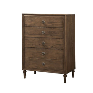 5 Drw Drawer: GLIDE Side Metal (Full Ext/Ball Bearing), DT English Front & Back, Felt-Lined Top Drawer, Hdw: Handle Metal Wooden Turned/Tapered Leg: 7-"H (166mm)<br/><br/><b>Product Features</b><ul><li>5 Drw</li><li>Casegood Drawer: GLIDE Side Metal (Full