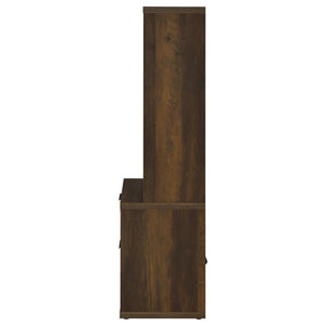 Westpark - 3-Shelf Bookcase USB And Lockable Drawer - Dark Pine