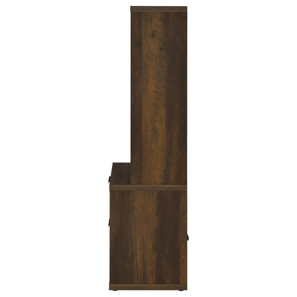 Westpark - 3-Shelf Bookcase USB And Lockable Drawer - Dark Pine