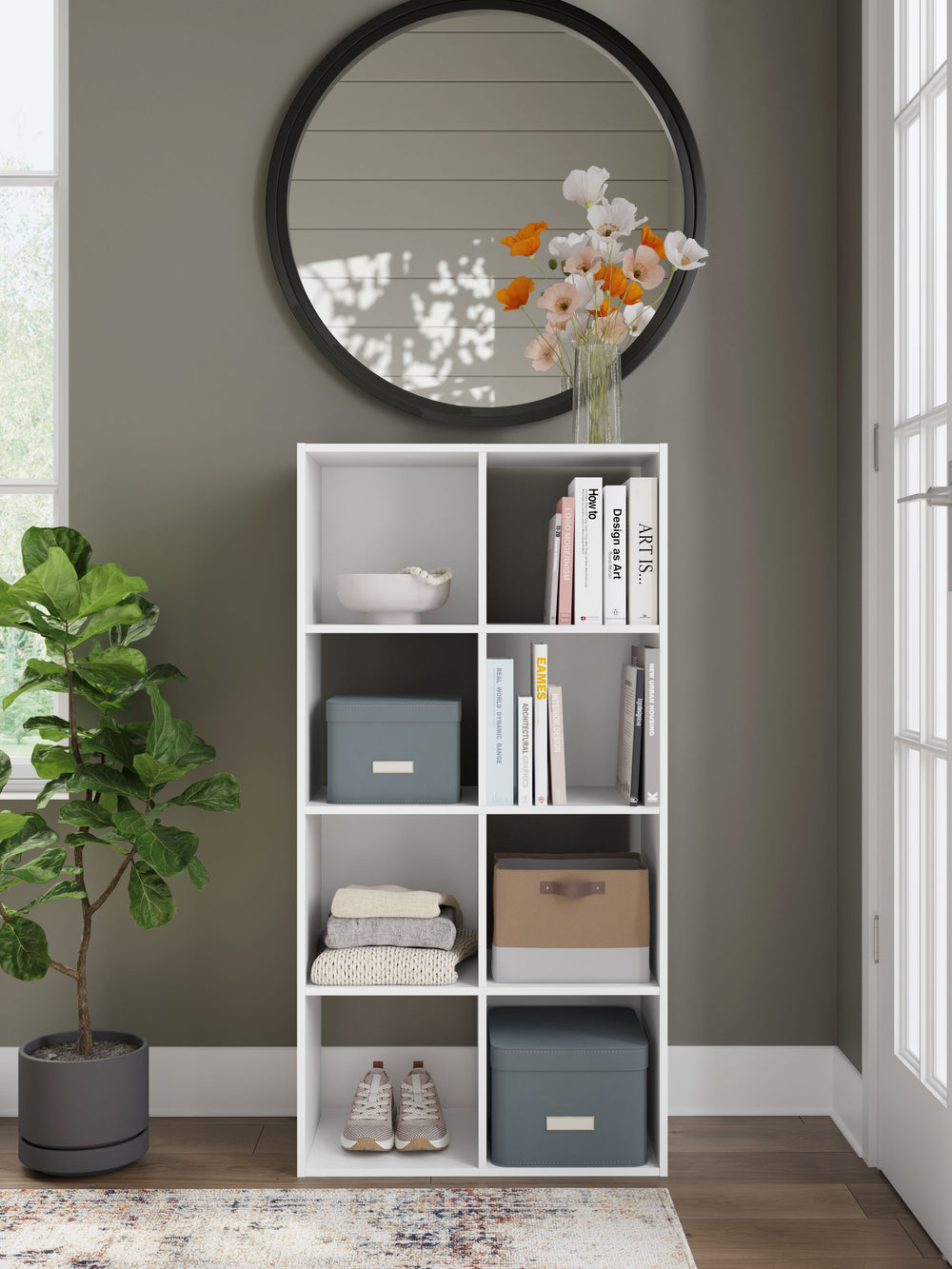 Create the modern bedroom of your dreams. This eight-cube organizer offers a minimal design with maximum style, combining ultra-clean lines with an easy-elegant solid white finish. And its storage cubbies make putting things away a snap.<br/><br/><b>Produ