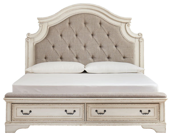 Realyn - White / Brown / Beige - California King Upholstered Bed