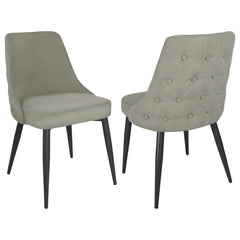 Blending mid-century inspiration with classic charm, this dining side chair is a stylish and versatile addition to any dining space. The gently curved backrest features elegant button tufting on the exterior and a smooth, cushioned interior for a refined 