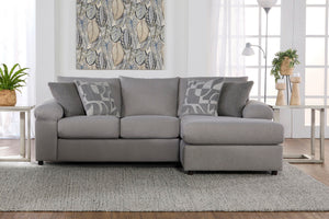 Remi - RAF Chaise With 2 Accent Pillows - Light Gray