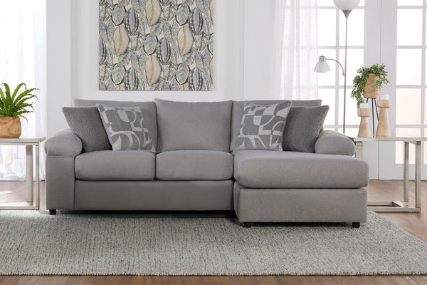 Remi - RAF Chaise With 2 Accent Pillows - Light Gray