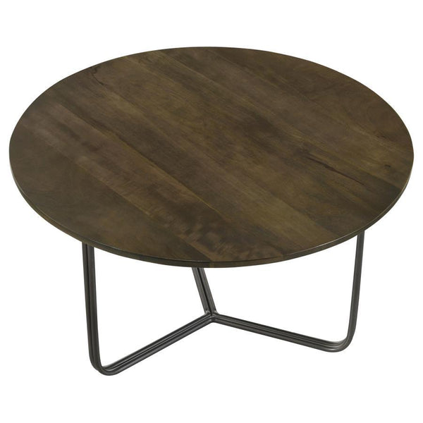  the spacious tabletop showcases a warm natural finish