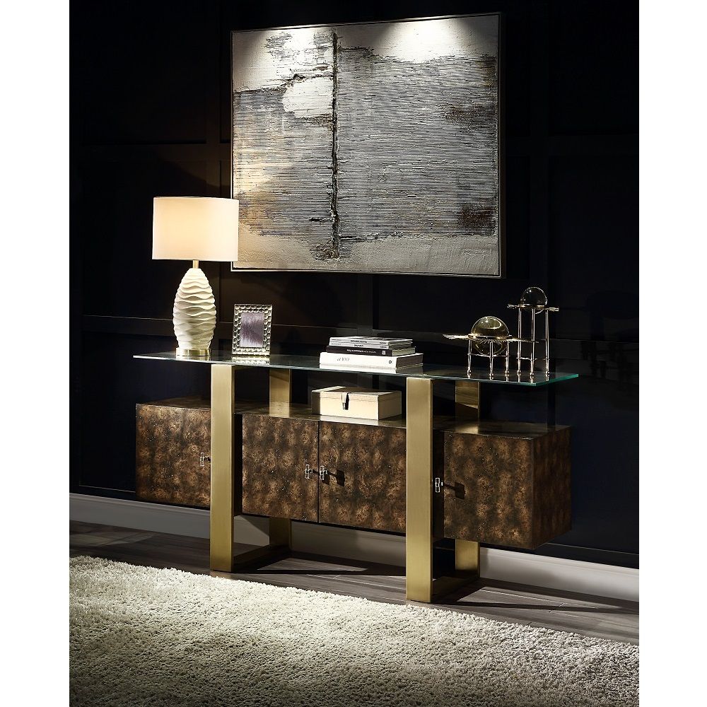Tempered Glass Top Top Thickness: 10mm Metal Leg Shelf Adjustable Felt Lined