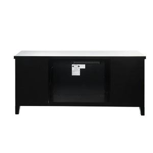 Rectangular TV Stand with Fireplace Beveled Mirrored Finish