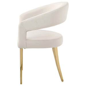 Galiano - Velvet Upholstered Dining Arm Beige (Set of 2) - Cream