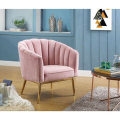 Refined carving with authentic styling, the Colla accent chair is the embodiment of elegance. The thick padded velvet cushion with straight-lined detailing offers superior coziness. Available in pink and blue velvet cushion it is ideal for reading a book 